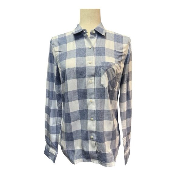 UNTUCKit Womens Volnay Plaid Long Sleeve Button Down Top~Various~Blue White NWT - Picture 1 of 11
